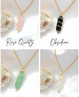 18K Double Ended Natural Healing Crystals Hand Wired Necklace