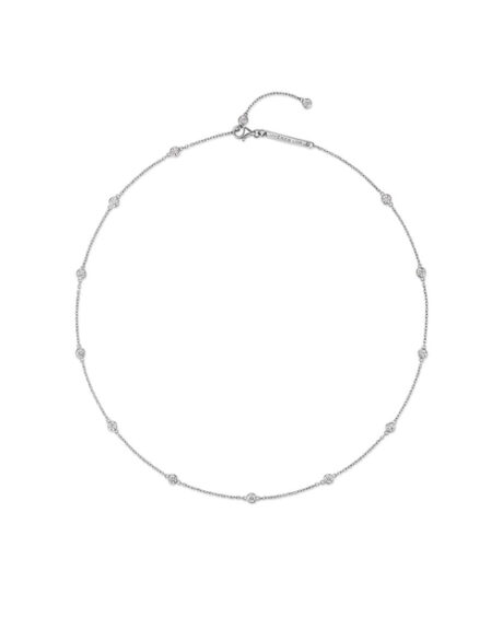 A Dozen Of Bezel Sparkle Station Necklace