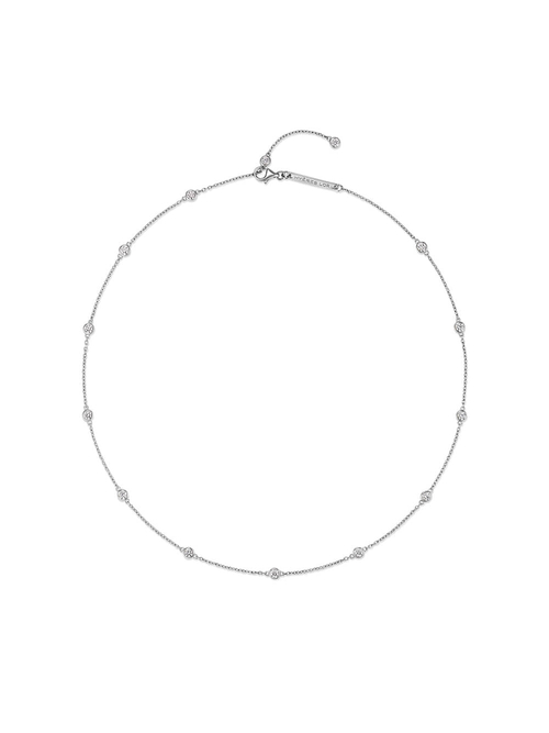 A Dozen Of Bezel Sparkle Station Necklace