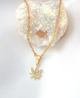 24 Karats Dainty Cannabis Leaf Necklace