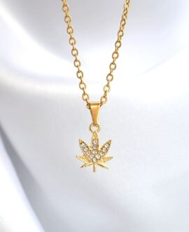 24 Karats Dainty Cannabis Leaf Necklace
