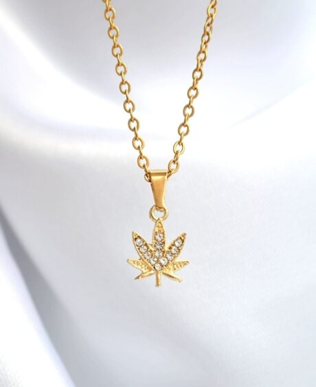24 Karats Dainty Cannabis Leaf Necklace