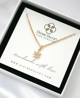 24 Karats Dainty Cannabis Leaf Necklace