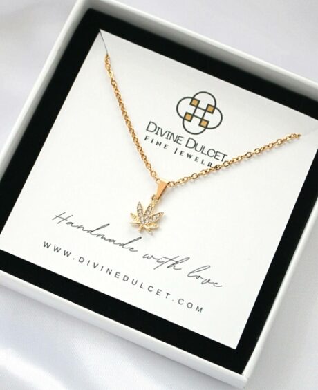 24 Karats Dainty Cannabis Leaf Necklace