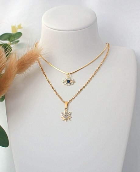 24 Karats Dainty Cannabis Leaf Necklace
