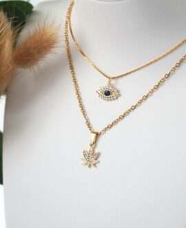 24 Karats Dainty Cannabis Leaf Necklace