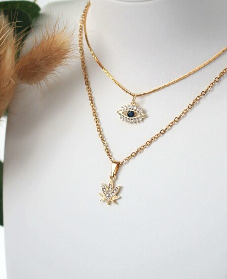 24 Karats Dainty Cannabis Leaf Necklace
