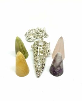 Natural Gemstone Pendulum Set of 4