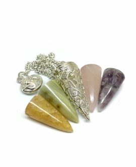 Natural Gemstone Pendulum Set of 4